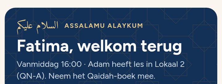 Kaart met de les van vandaag