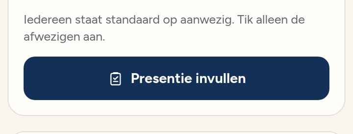 Knop presentie invullen